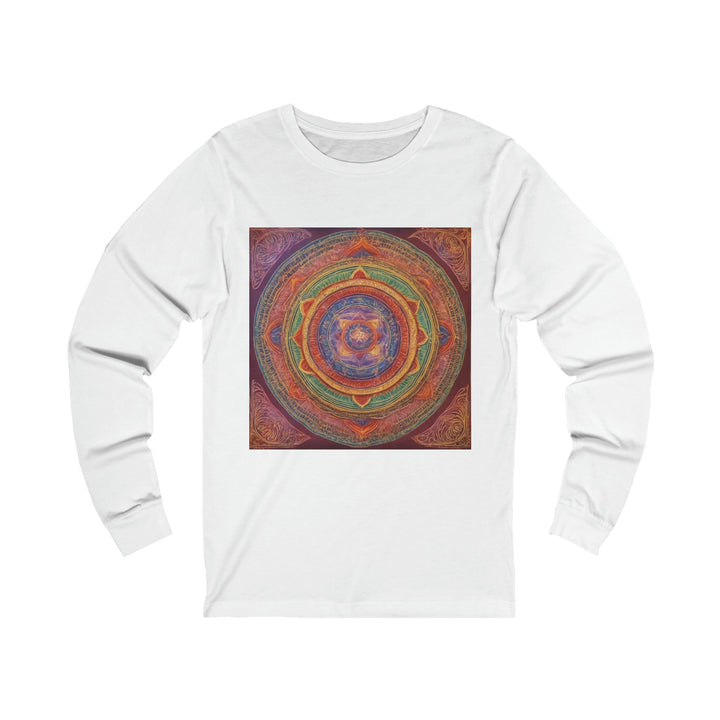 Vibrant Mandala Essence - Unisex Jersey Long Sleeve Tee - Long-sleeve - g(0D·IO) - S - White -