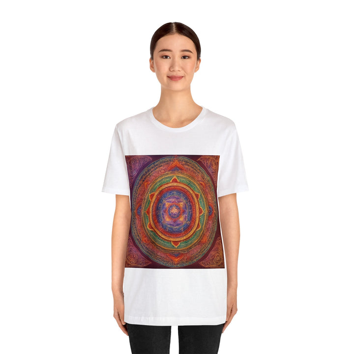 Vibrant Mandala Essence - Unisex Jersey Short Sleeve Tee - T-Shirt - g(0D·IO) - Black - S -