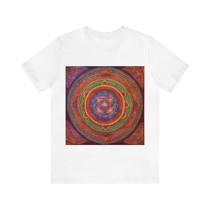 Vibrant Mandala Essence - Unisex Jersey Short Sleeve Tee - T-Shirt - g(0D·IO) - White - S -