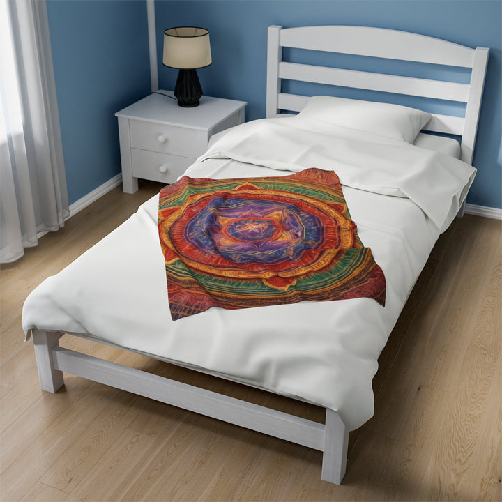 Vibrant Mandala Essence - Velveteen Plush Blanket - All Over Prints - g(0D·IO) - 30" × 40" - -