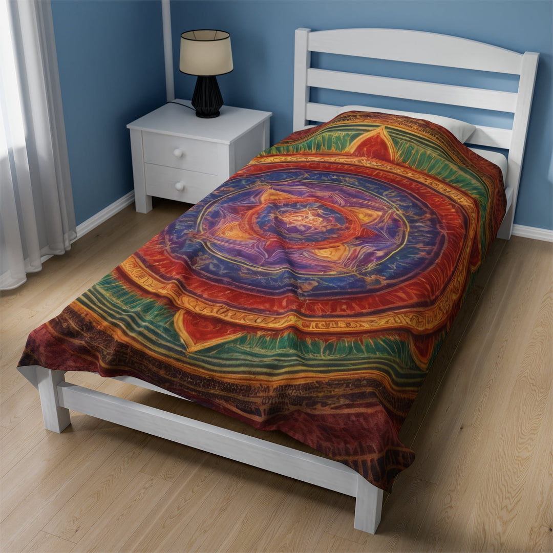 Vibrant Mandala Essence - Velveteen Plush Blanket - All Over Prints - g(0D·IO) - 30" × 40" - -