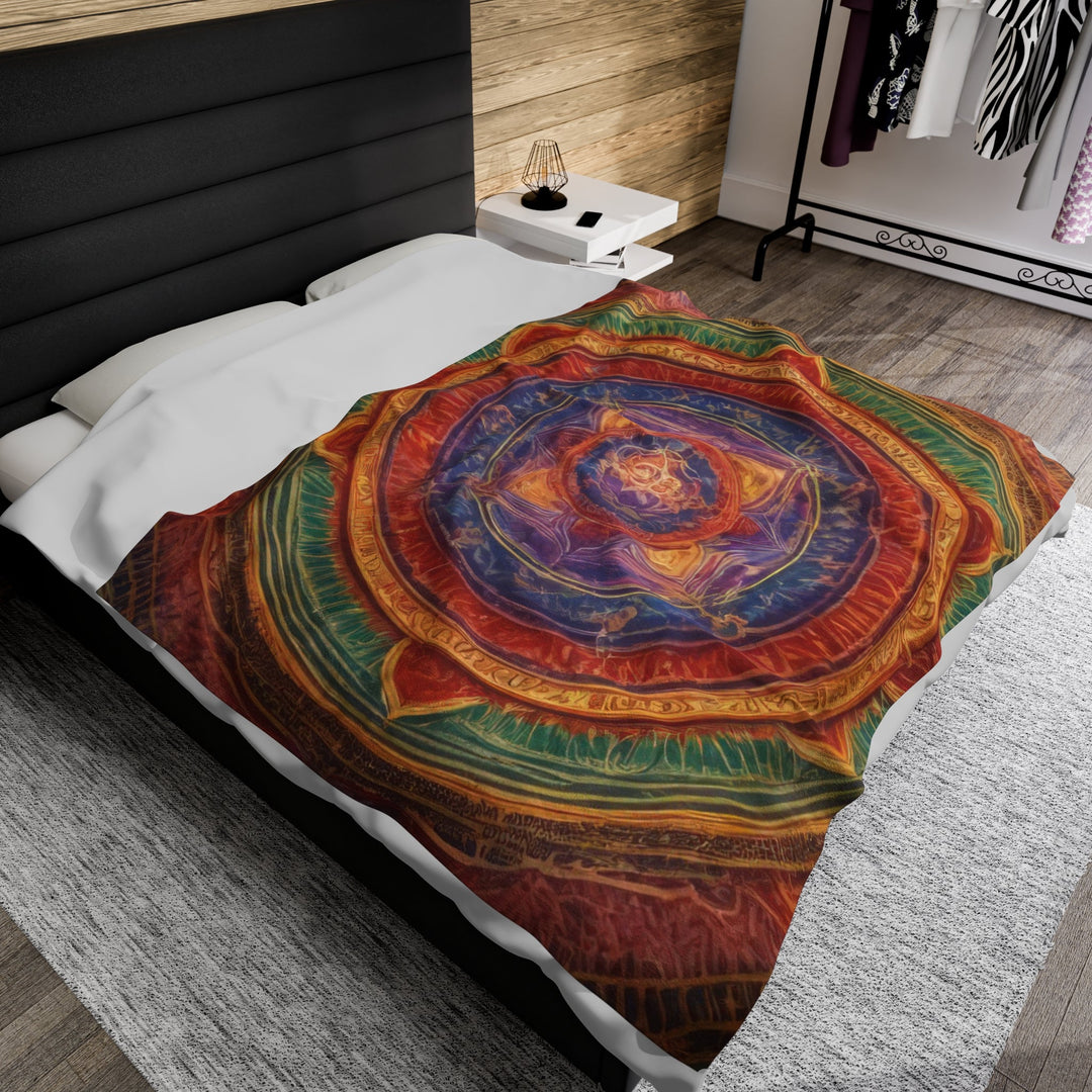 Vibrant Mandala Essence - Velveteen Plush Blanket - All Over Prints - g(0D·IO) - 30" × 40" - -