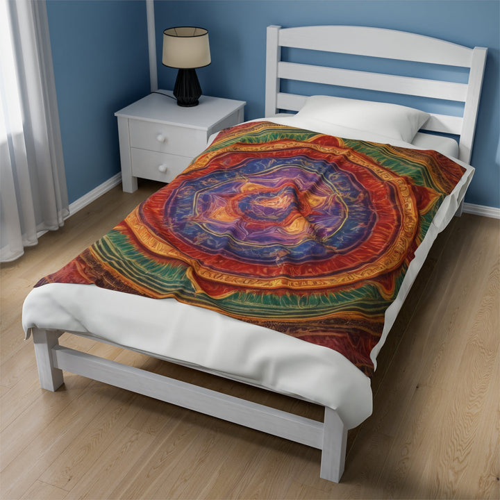 Vibrant Mandala Essence - Velveteen Plush Blanket - All Over Prints - g(0D·IO) - 30" × 40" - -