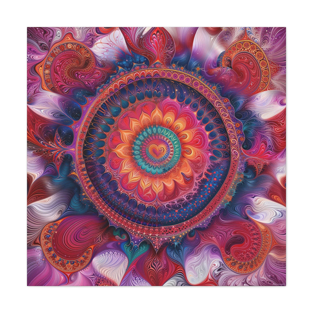 Vibrant Mandala Symphony - Matte Canvas Print 1.25" - Canvas - g(0D·IO) - 36" x 36" - 1.25" -