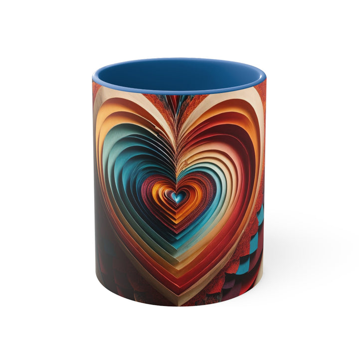 Vibrant Paper Heart - Accent Coffee Mug - Mug - g(0D·IO) - Blue - 11oz -