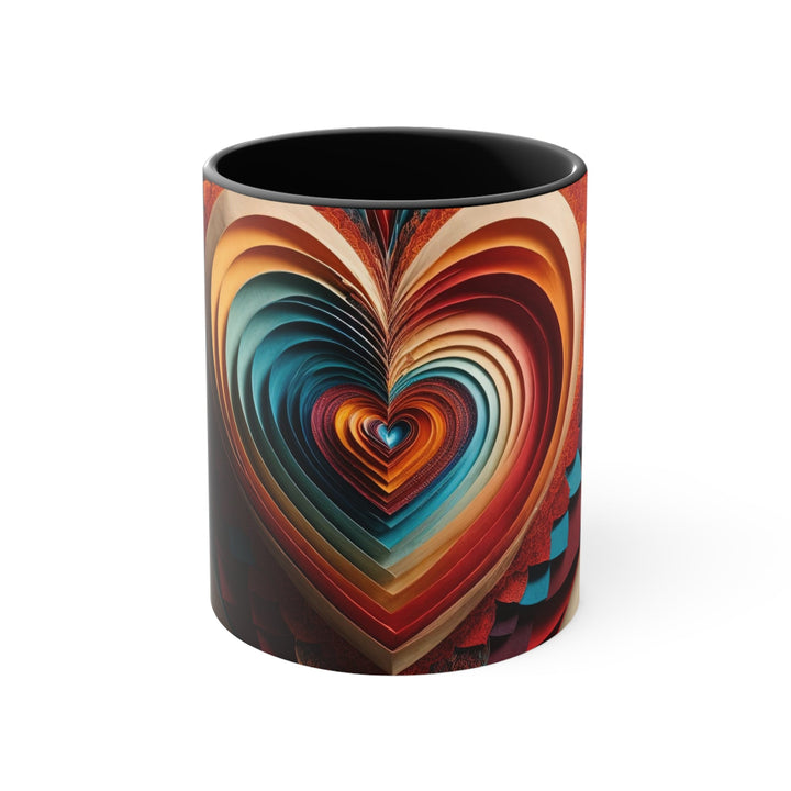 Vibrant Paper Heart - Accent Coffee Mug - Mug - g(0D·IO) - Black - 11oz -