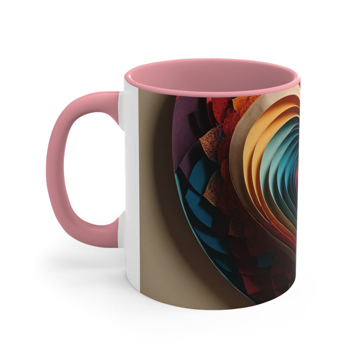 Vibrant Paper Heart - Accent Coffee Mug - Mug - g(0D·IO) - Pink - 11oz -