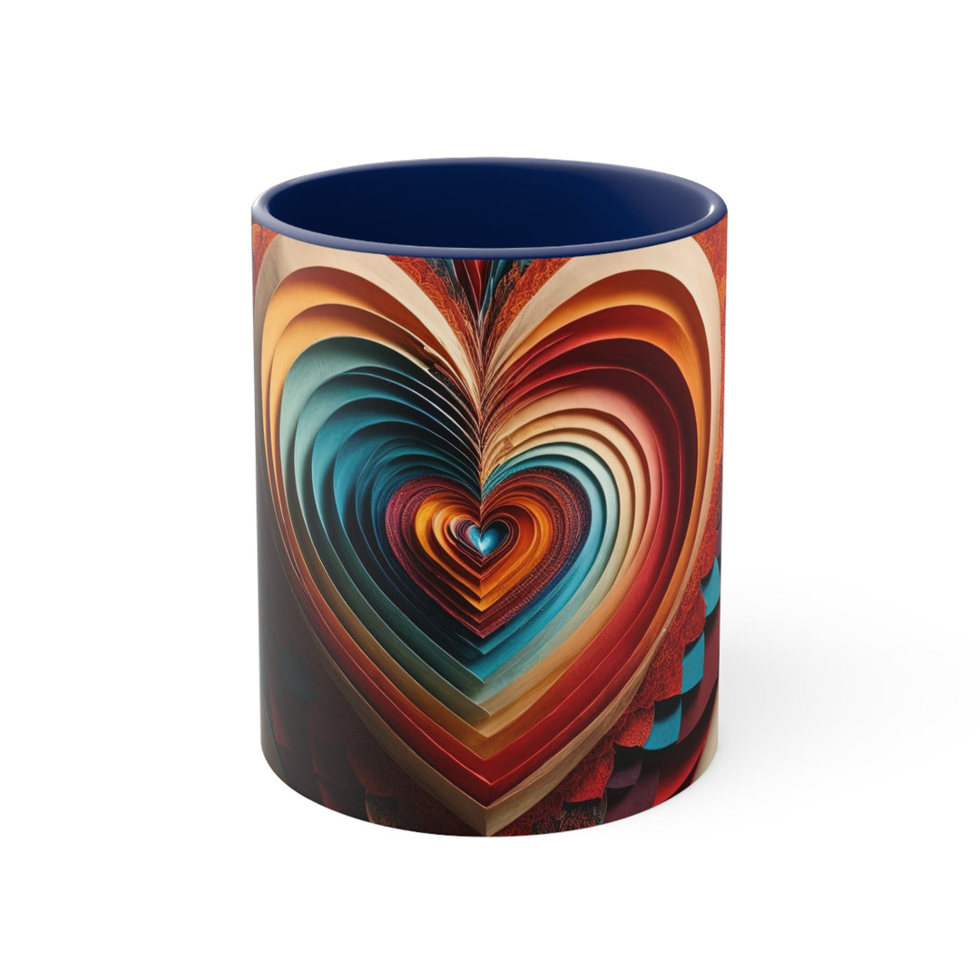 Vibrant Paper Heart - Accent Coffee Mug - Mug - g(0D·IO) - Navy - 11oz -