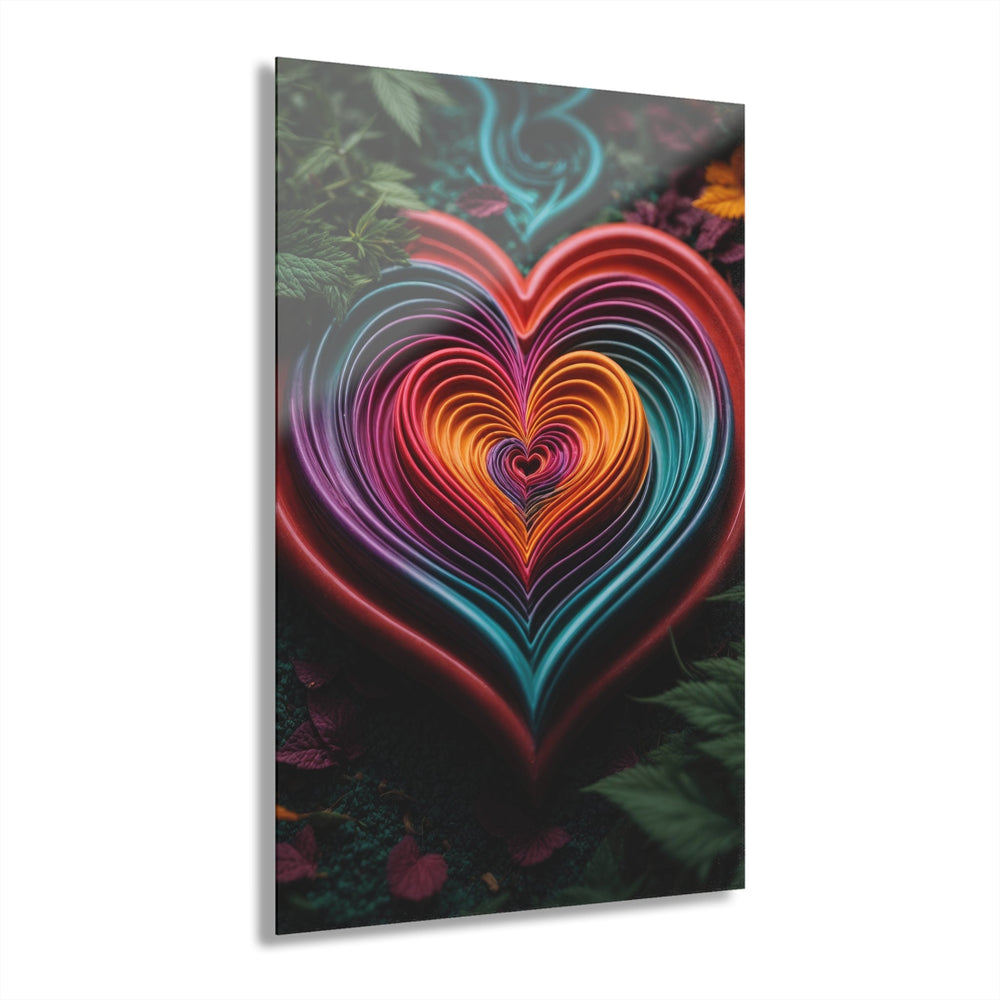 Vibrant Paper Heart - Acrylic Prints (French Cleat Hanging) - Home Decor - g(0D·IO) - 24" x 36" (Vertical) - 0.25'' -