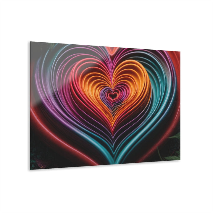 Vibrant Paper Heart - Acrylic Prints (French Cleat Hanging) - Home Decor - g(0D·IO) - 36" x 24" (Horizontal) - 0.25'' -