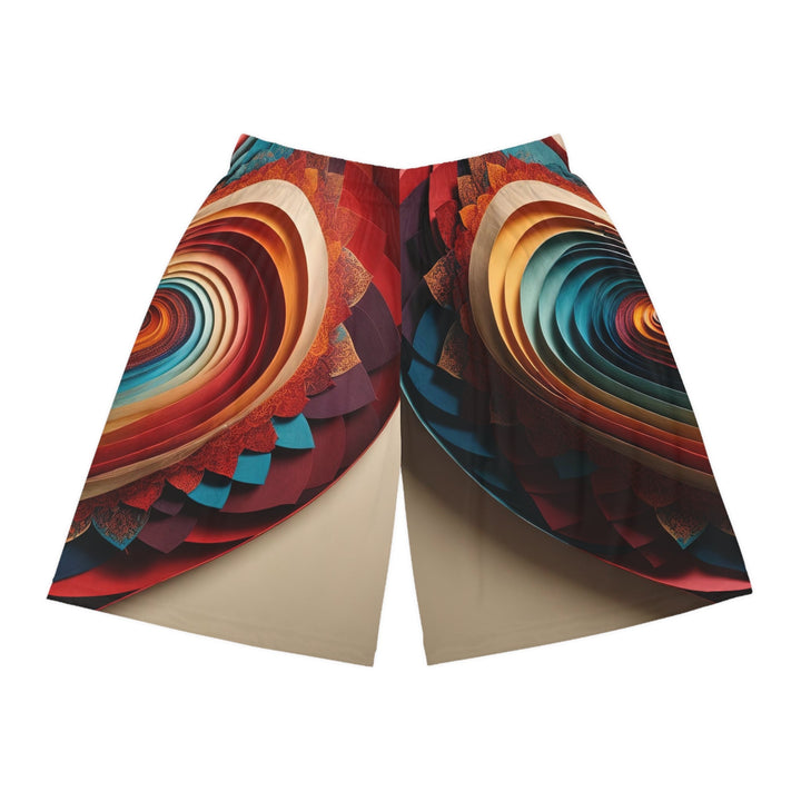 Vibrant Paper Heart - AOP Basketball Shorts - All Over Prints - g(0D·IO) - Seam thread color automatically matched to design - XS -