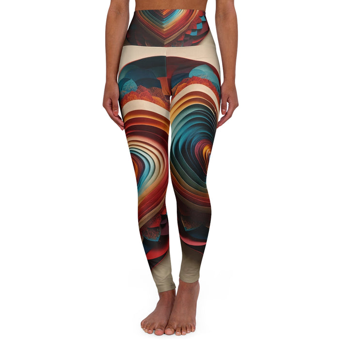 Vibrant Paper Heart - High Waisted AOP Yoga Leggings - All Over Prints - g(0D·IO) - XS - -