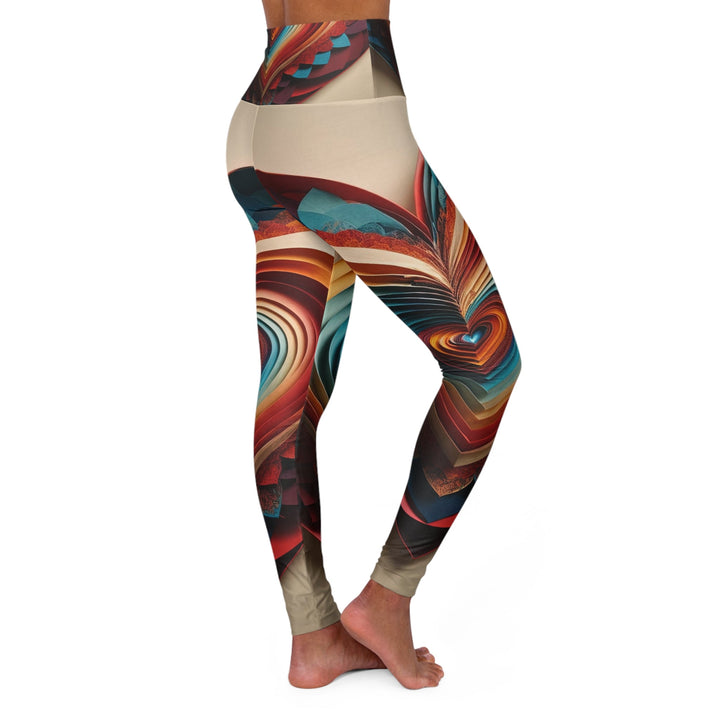 Vibrant Paper Heart - High Waisted AOP Yoga Leggings - All Over Prints - g(0D·IO) - XS - -