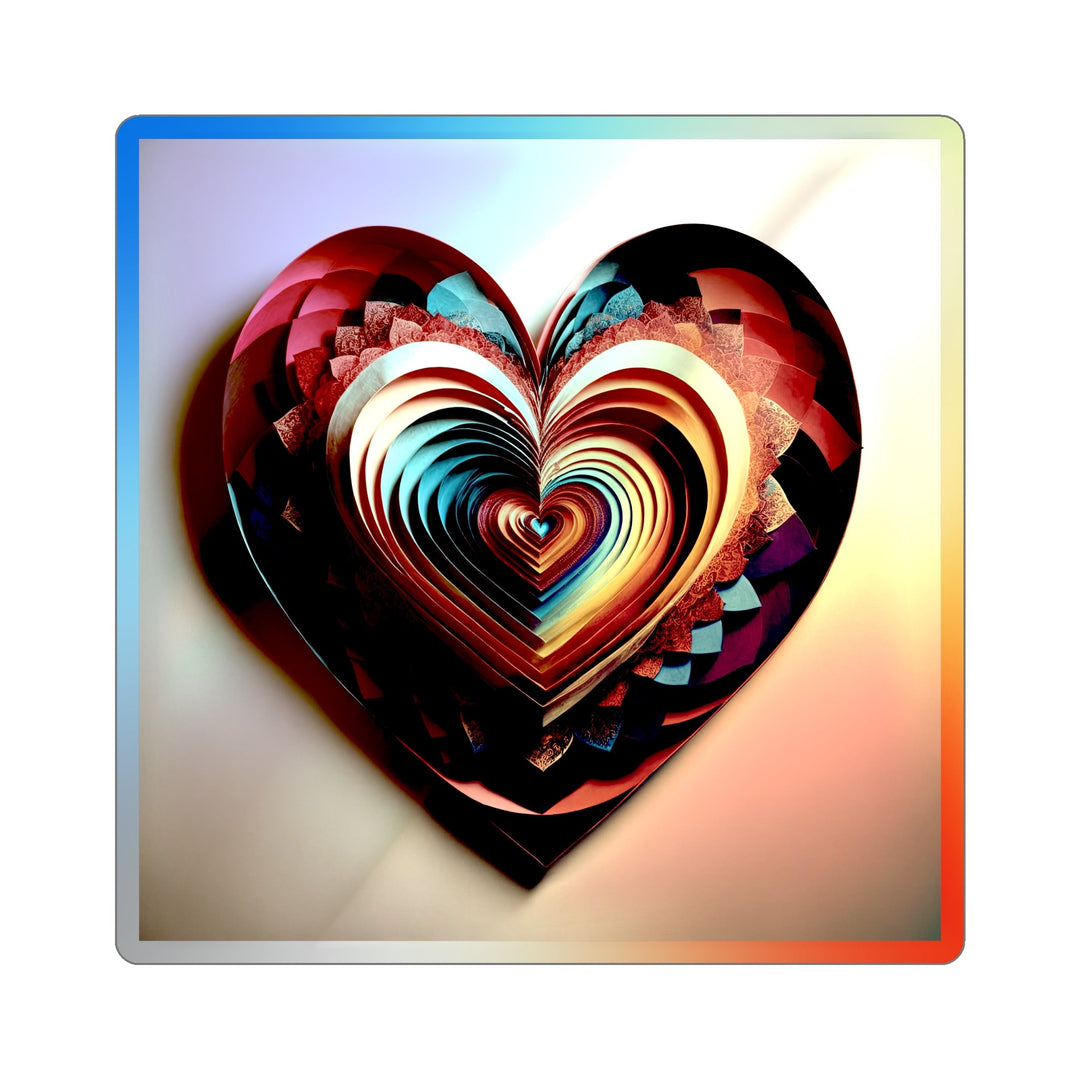 Vibrant Paper Heart - Holographic Die-Cut Sticker - Paper products - g(0D·IO) - 4" × 4" - Die-Cut - Holographic