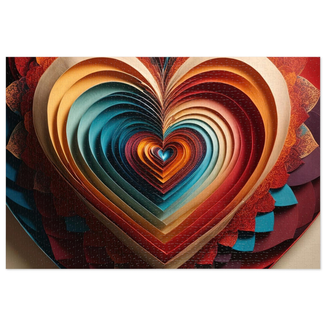 Vibrant Paper Heart - Jigsaw Puzzle (100, 252, 500, 1000 pieces) - Puzzle - g(0D·IO) - 29.25" × 19.75" (1000 pcs) - -