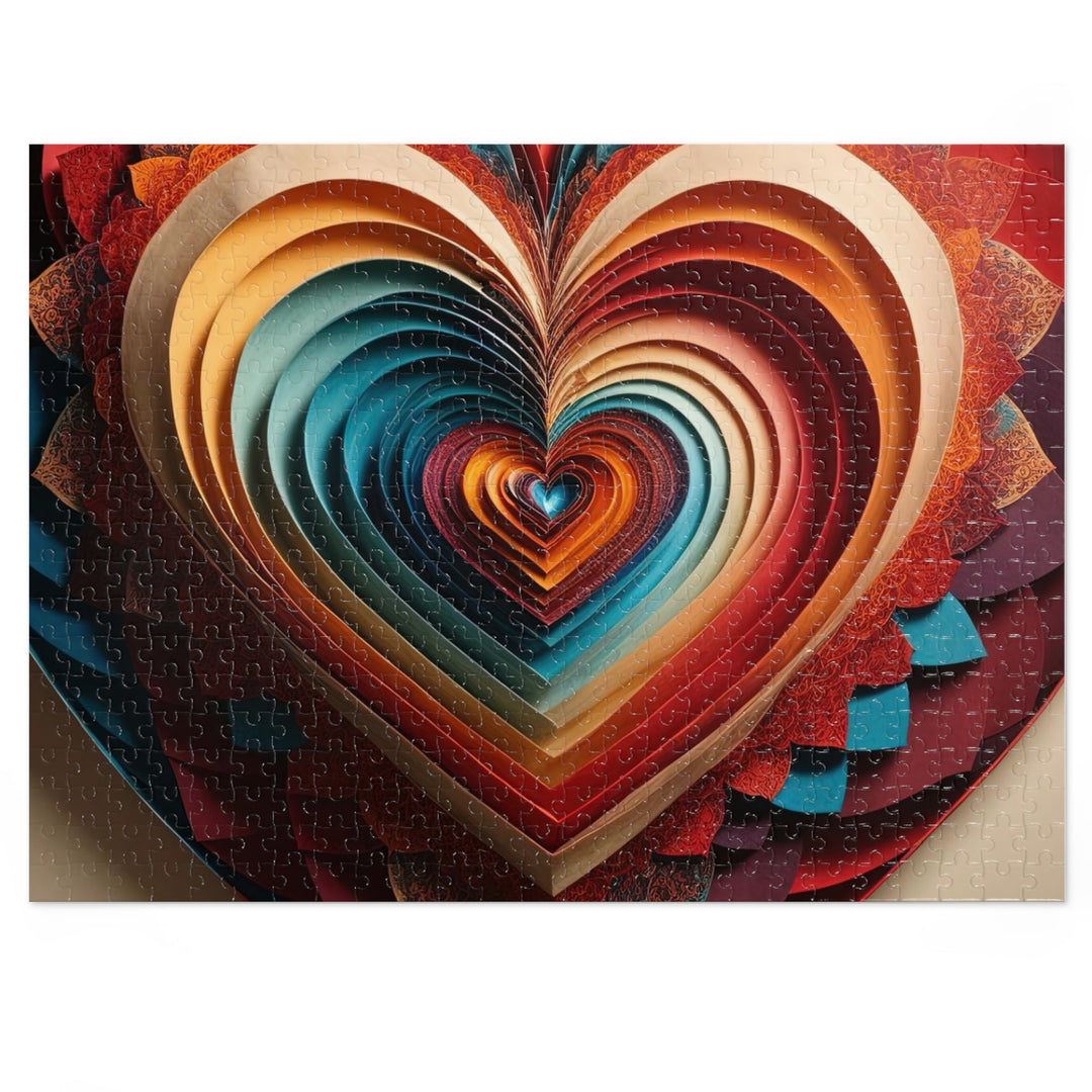 Vibrant Paper Heart - Jigsaw Puzzle (100, 252, 500, 1000 pieces) - Puzzle - g(0D·IO) - 20.5" × 15" (500 pcs) - -