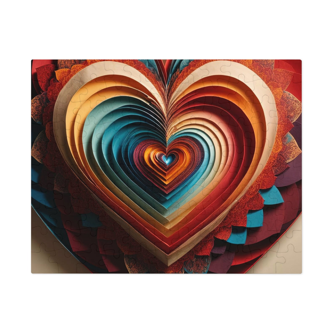 Vibrant Paper Heart - Jigsaw Puzzle (100, 252, 500, 1000 pieces) - Puzzle - g(0D·IO) - 9.6" × 8" (110 pcs) - -