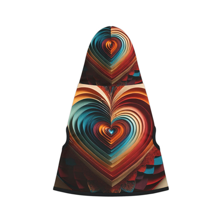 Vibrant Paper Heart - Pet Hoodie - Pets - g(0D·IO) - XXS - Black Rib -
