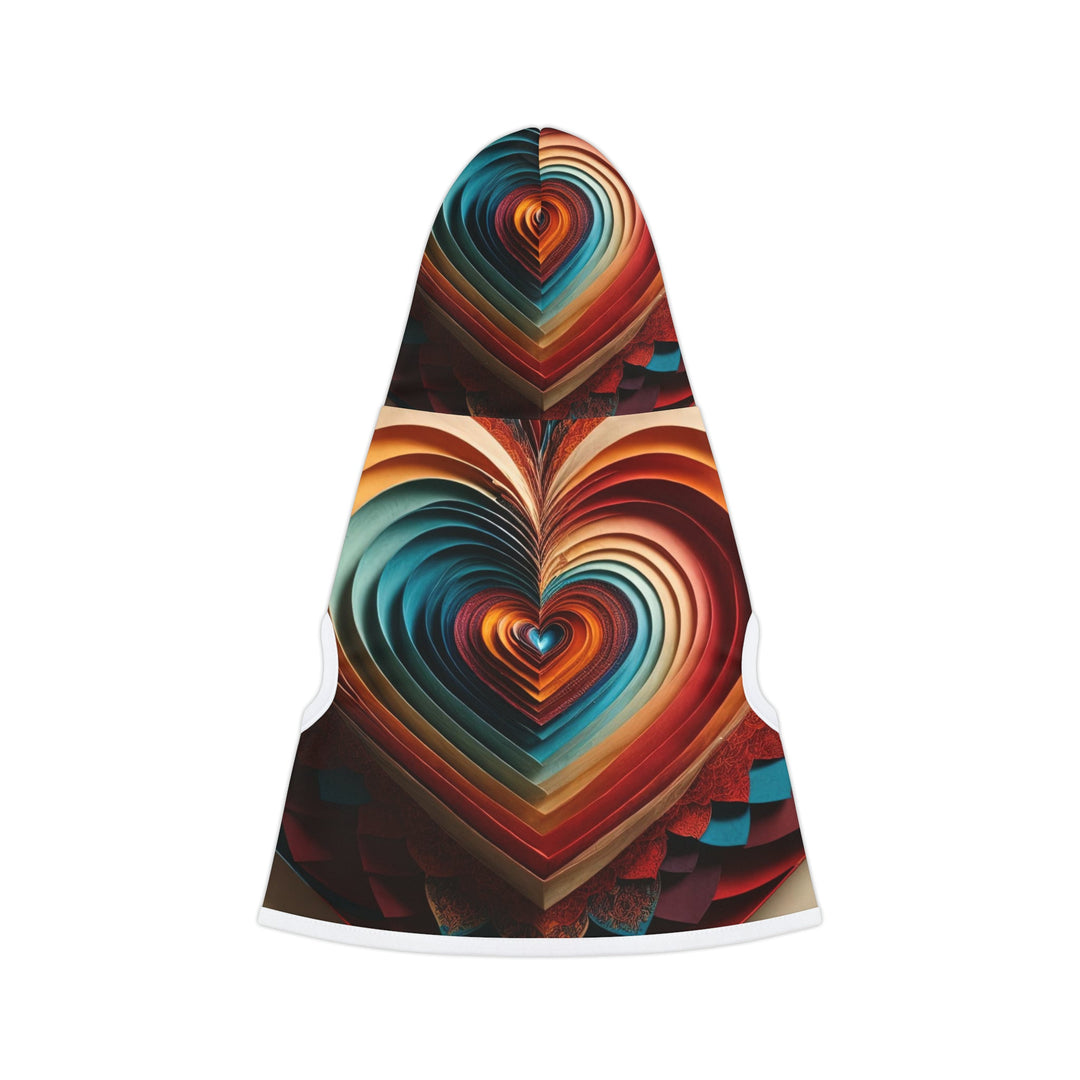 Vibrant Paper Heart - Pet Hoodie - Pets - g(0D·IO) - XXS - Black Rib -