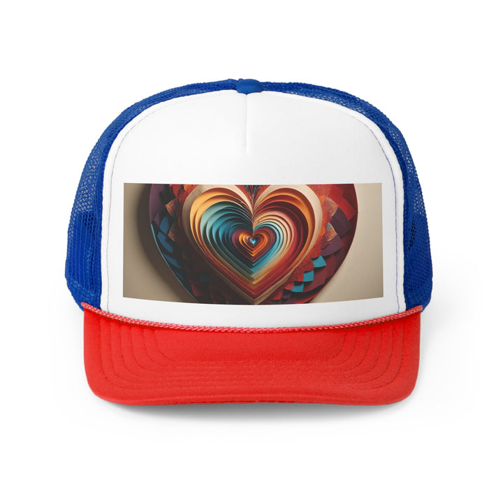 Vibrant Paper Heart - Trucker Hat - Hats - g(0D·IO) - Blue/Red - One size -