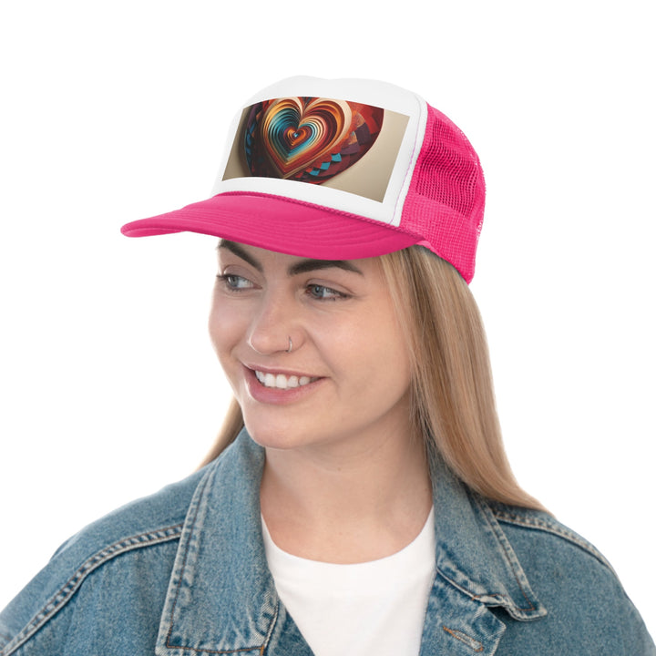 Vibrant Paper Heart - Trucker Hat - Hats - g(0D·IO) - Pink - One size -