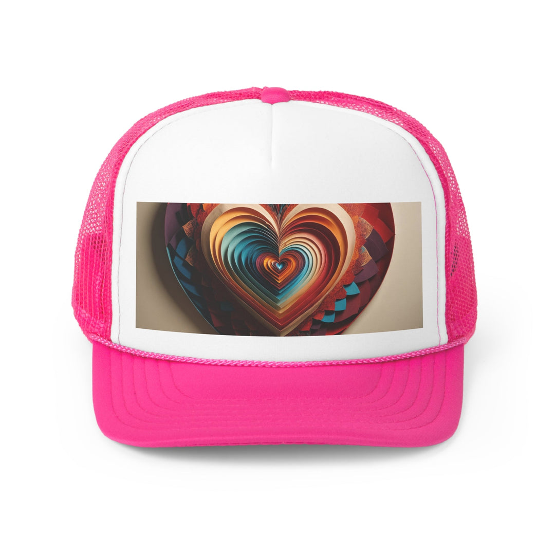 Vibrant Paper Heart - Trucker Hat - Hats - g(0D·IO) - Pink - One size -