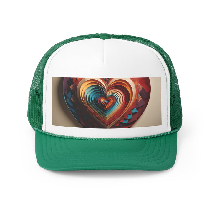 Vibrant Paper Heart - Trucker Hat - Hats - g(0D·IO) - Green - One size -