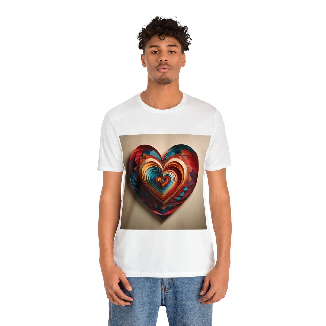 Vibrant Paper Heart - Unisex Jersey Short Sleeve Tee - T-Shirt - g(0D·IO) - Black - S -