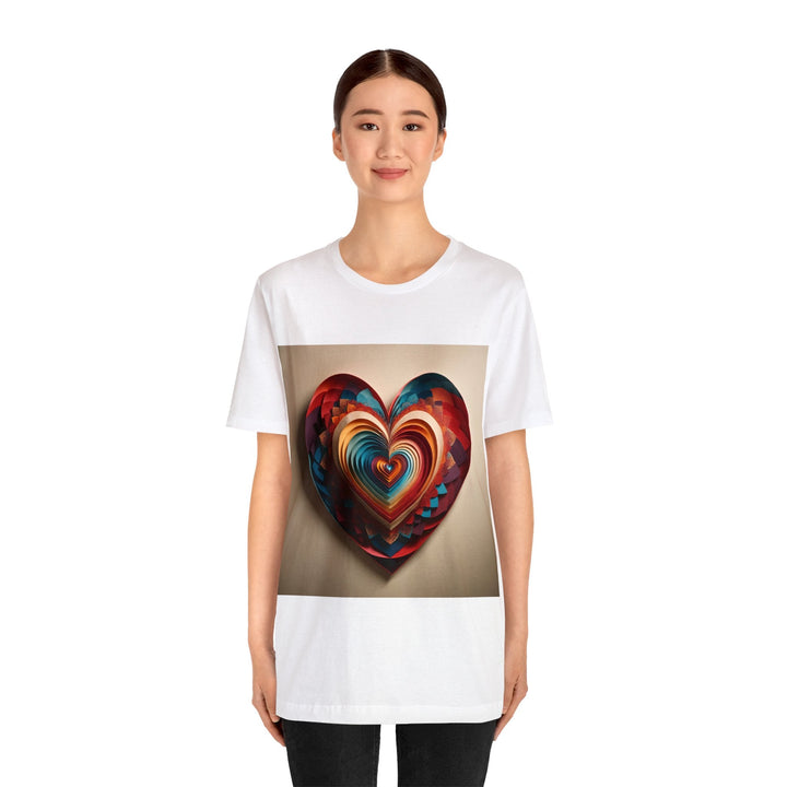 Vibrant Paper Heart - Unisex Jersey Short Sleeve Tee - T-Shirt - g(0D·IO) - Black - S -