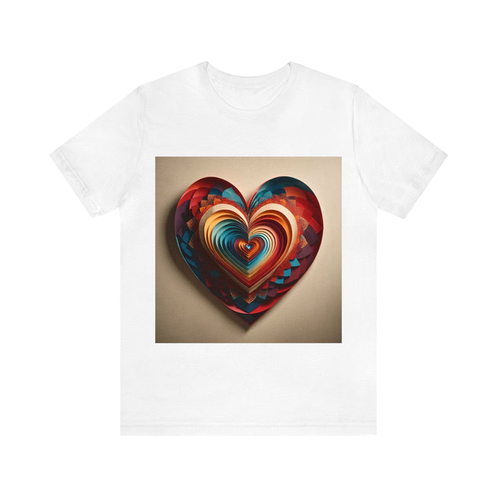 Vibrant Paper Heart - Unisex Jersey Short Sleeve Tee - T-Shirt - g(0D·IO) - White - S -