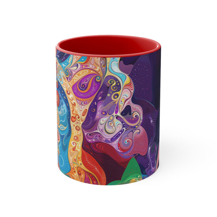 Vibrant Psychedelic Dreams - Accent Coffee Mug - Mug - g(0D·IO) - Red - 11oz -