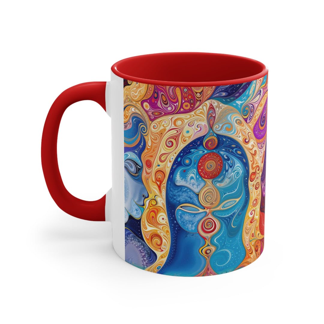 Vibrant Psychedelic Dreams - Accent Coffee Mug - Mug - g(0D·IO) - Pink - 11oz -