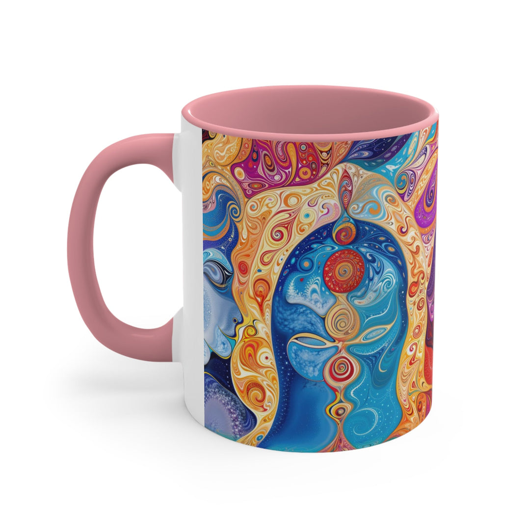 Vibrant Psychedelic Dreams - Accent Coffee Mug - Mug - g(0D·IO) - Pink - 11oz -