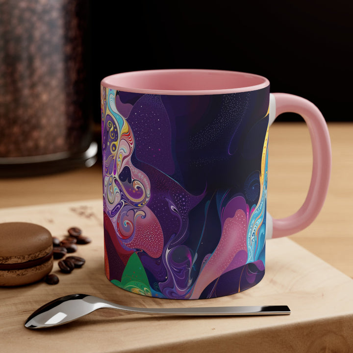 Vibrant Psychedelic Dreams - Accent Coffee Mug - Mug - g(0D·IO) - Pink - 11oz -