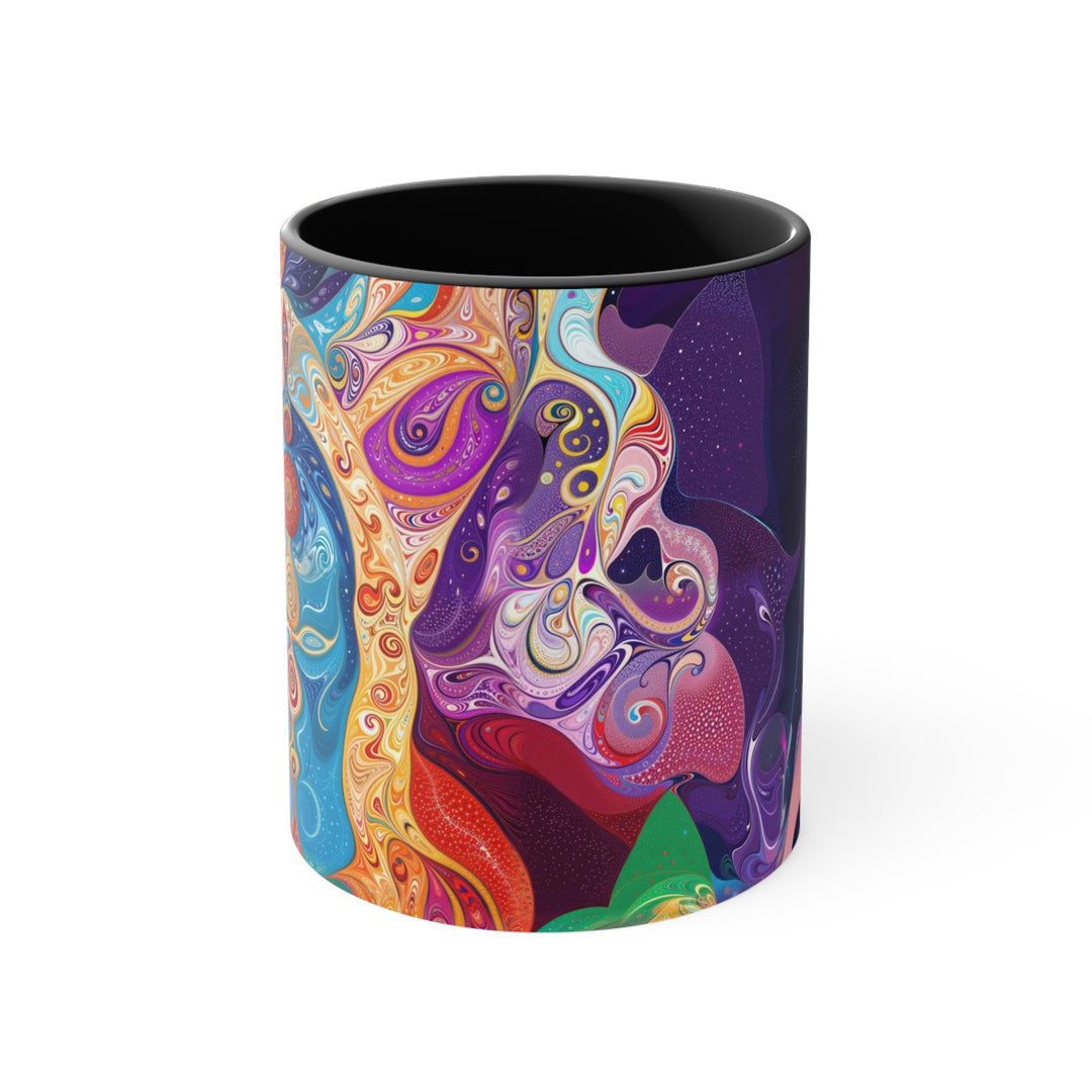 Vibrant Psychedelic Dreams - Accent Coffee Mug - Mug - g(0D·IO) - Black - 11oz -