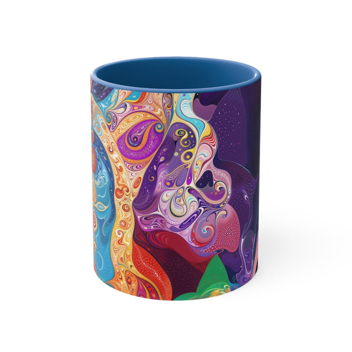 Vibrant Psychedelic Dreams - Accent Coffee Mug - Mug - g(0D·IO) - Blue - 11oz -