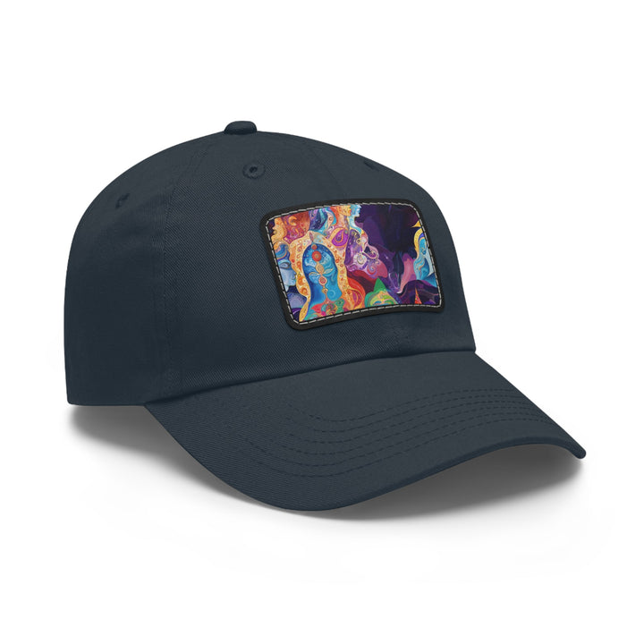 Vibrant Psychedelic Dreams - Dad Hat - Hats - g(0D·IO) - White / Black patch - Rectangle - One size