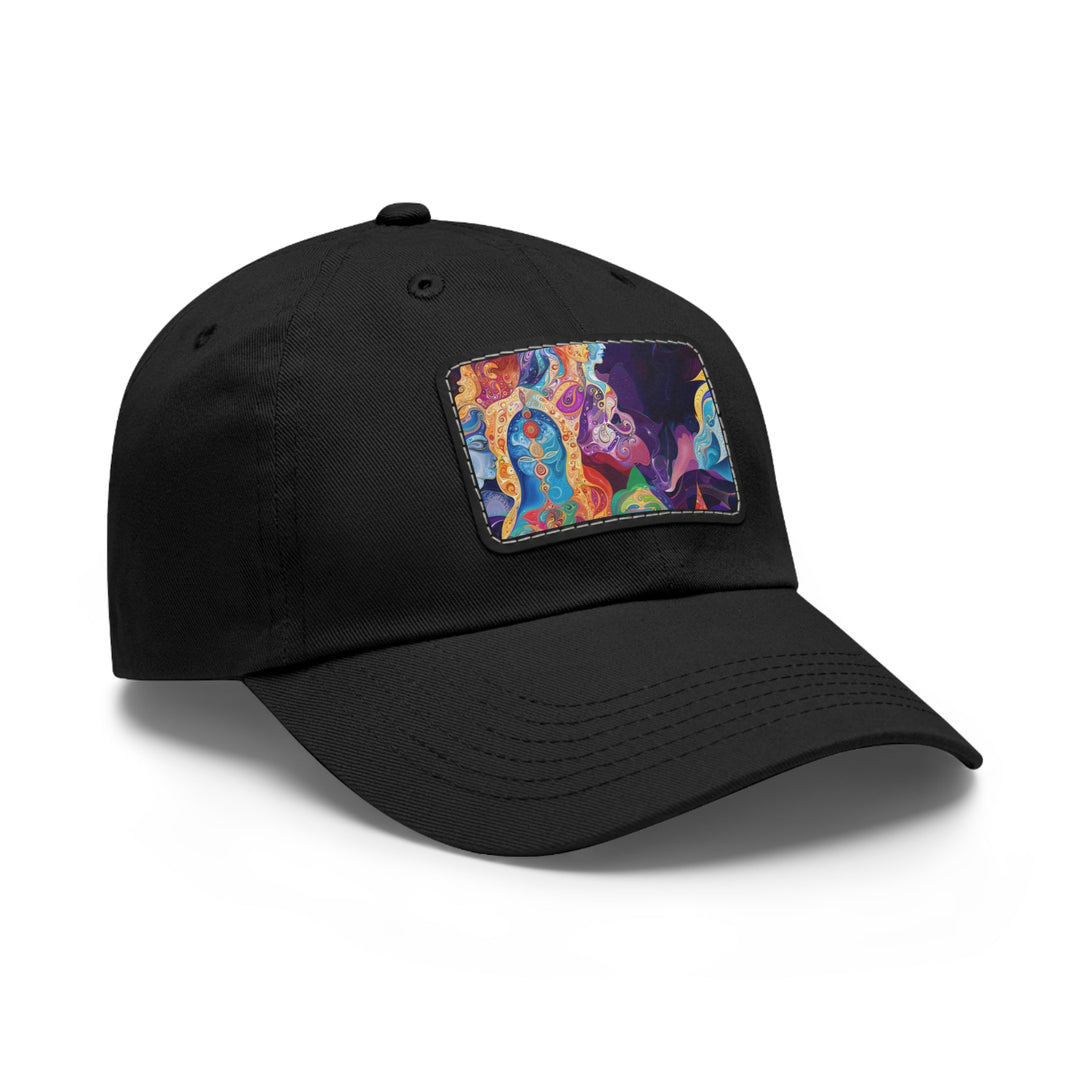 Vibrant Psychedelic Dreams - Dad Hat - Hats - g(0D·IO) - White / Black patch - Rectangle - One size