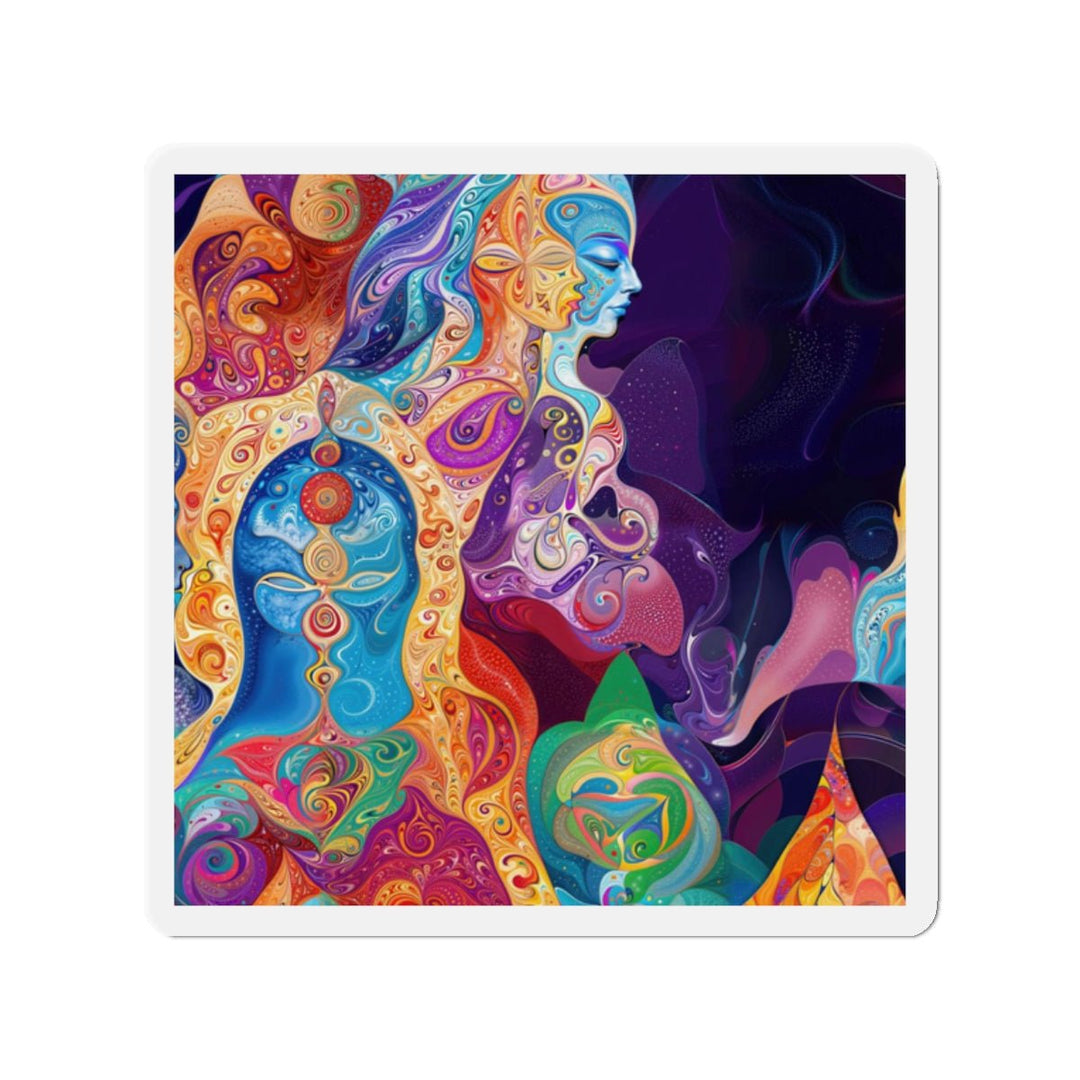 Vibrant Psychedelic Dreams - Die-cut Magnet - Home Decor - g(0D·IO) - 2" x 2" - Die-Cut - 1 pc