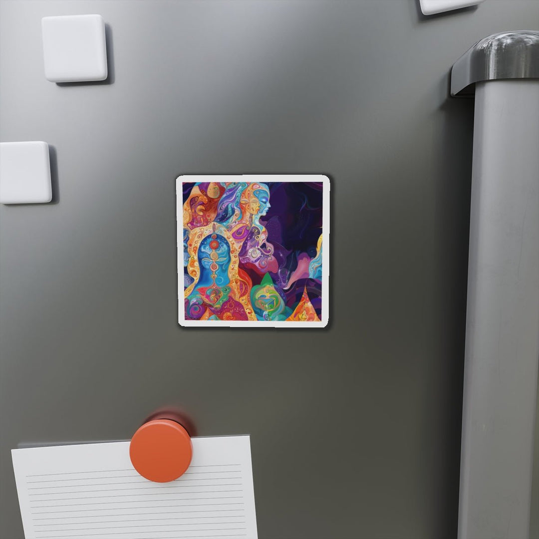 Vibrant Psychedelic Dreams - Die-cut Magnet - Home Decor - g(0D·IO) - 6 × 6" - Die-Cut - 1 pc