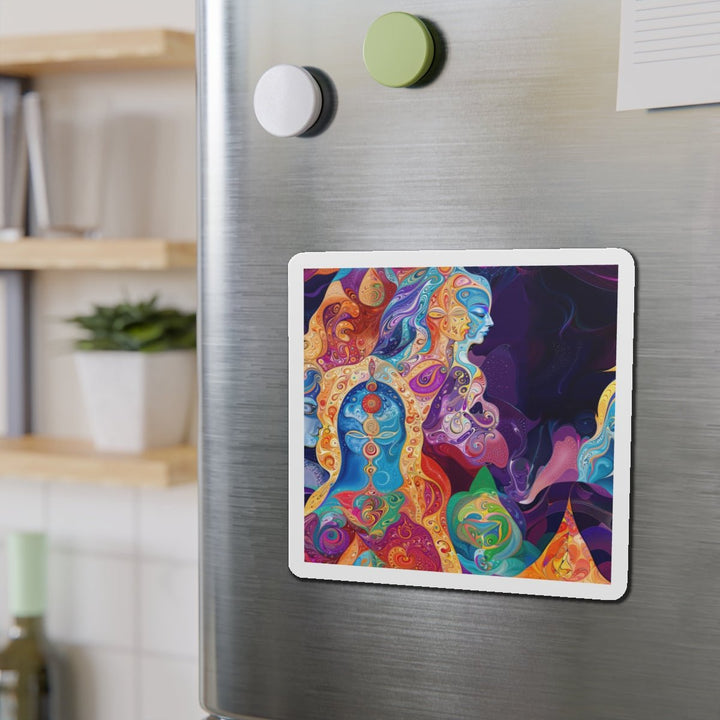 Vibrant Psychedelic Dreams - Die-cut Magnet - Home Decor - g(0D·IO) - 6 × 6" - Die-Cut - 1 pc