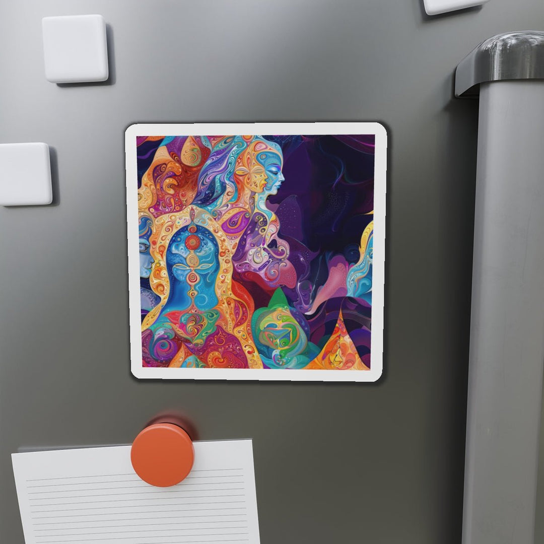 Vibrant Psychedelic Dreams - Die-cut Magnet - Home Decor - g(0D·IO) - 6 × 6" - Die-Cut - 1 pc
