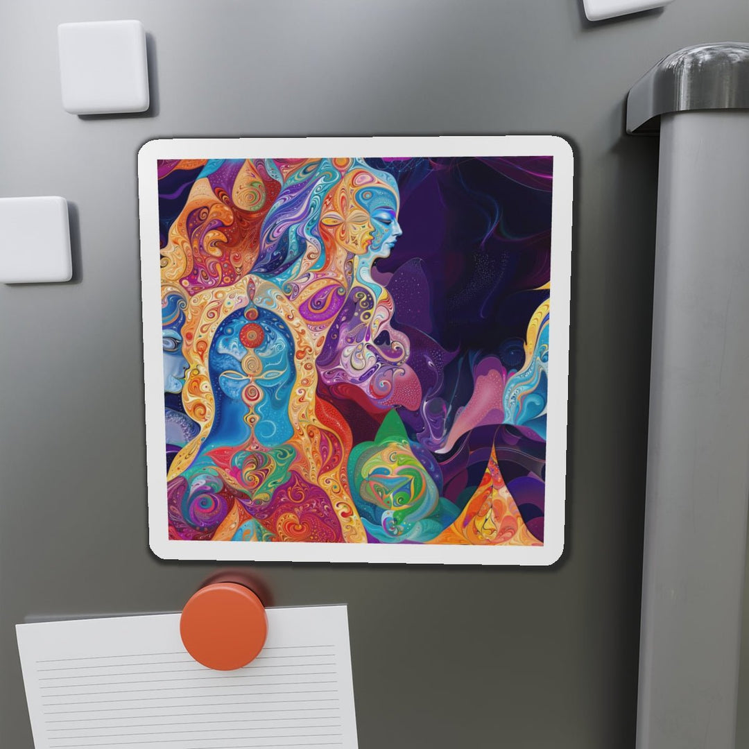 Vibrant Psychedelic Dreams - Die-cut Magnet - Home Decor - g(0D·IO) - 6 × 6" - Die-Cut - 1 pc