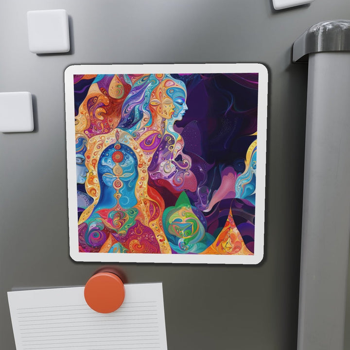 Vibrant Psychedelic Dreams - Die-cut Magnet - Home Decor - g(0D·IO) - 6 × 6" - Die-Cut - 1 pc