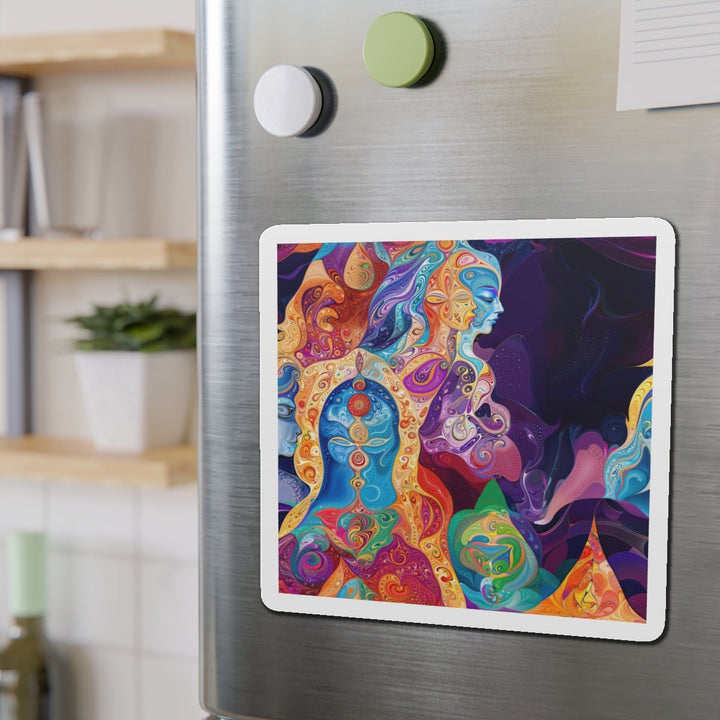 Vibrant Psychedelic Dreams - Die-cut Magnet - Home Decor - g(0D·IO) - 6 × 6" - Die-Cut - 1 pc