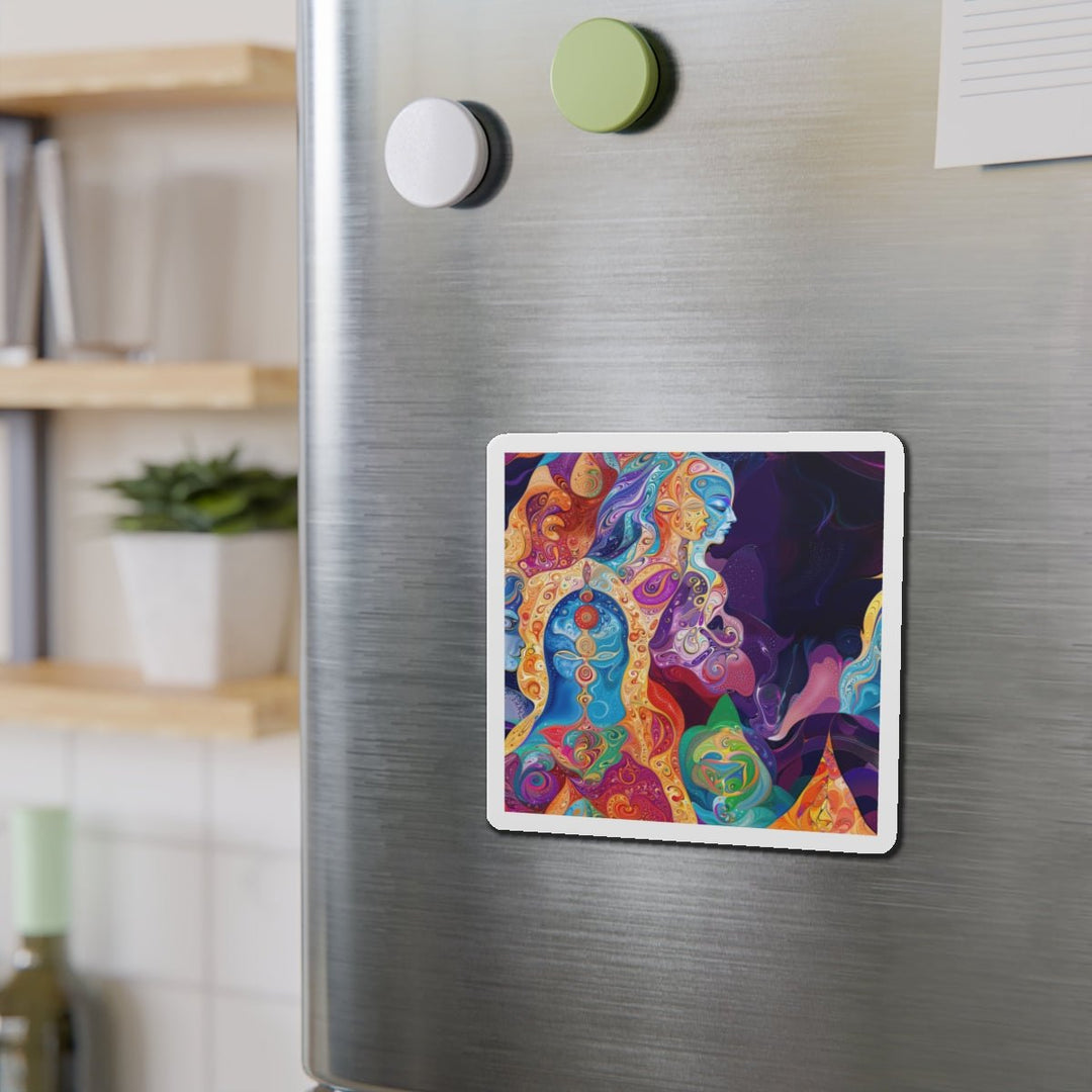 Vibrant Psychedelic Dreams - Die-cut Magnet - Home Decor - g(0D·IO) - 6 × 6" - Die-Cut - 1 pc