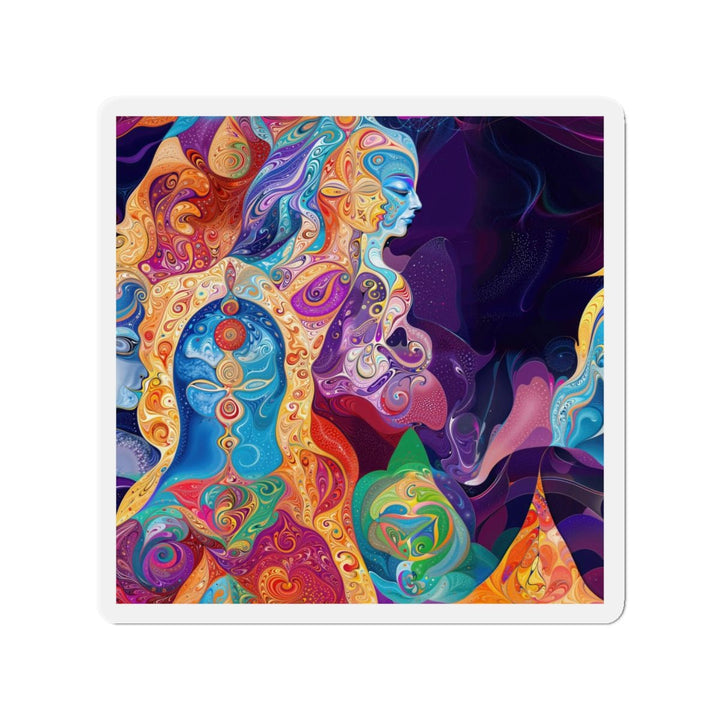 Vibrant Psychedelic Dreams - Die-cut Magnet - Home Decor - g(0D·IO) - 5" x 5" - Die-Cut - 1 pc
