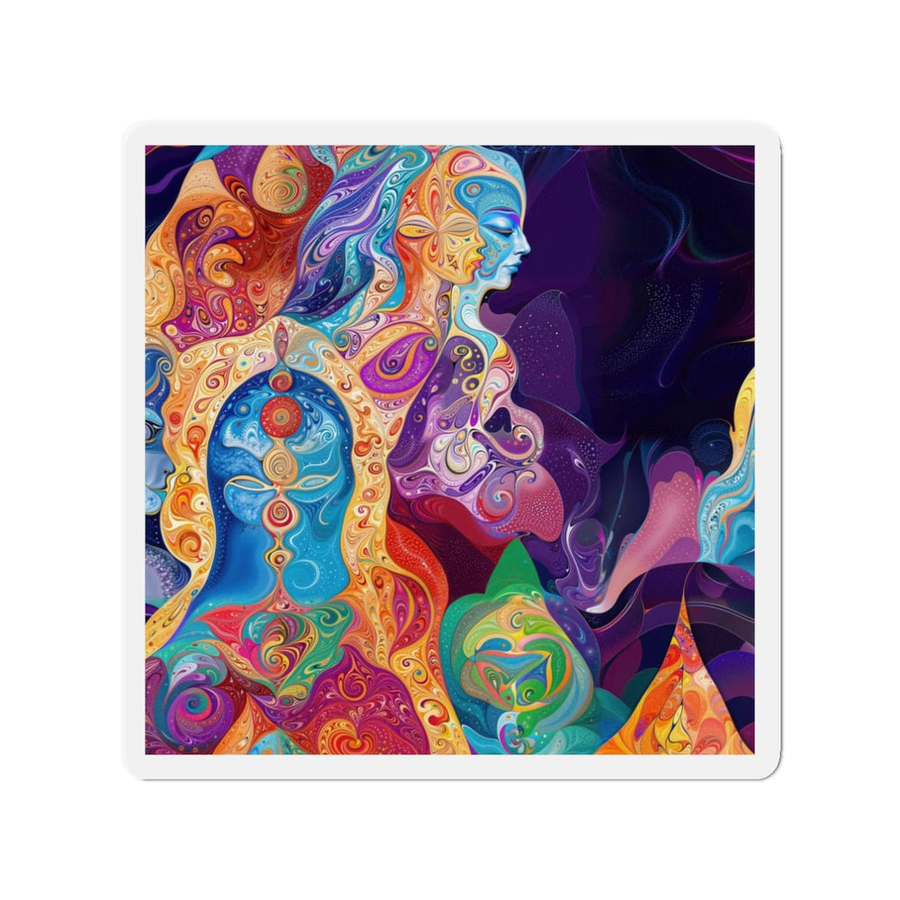 Vibrant Psychedelic Dreams - Die-cut Magnet - Home Decor - g(0D·IO) - 3" x 3" - Die-Cut - 1 pc
