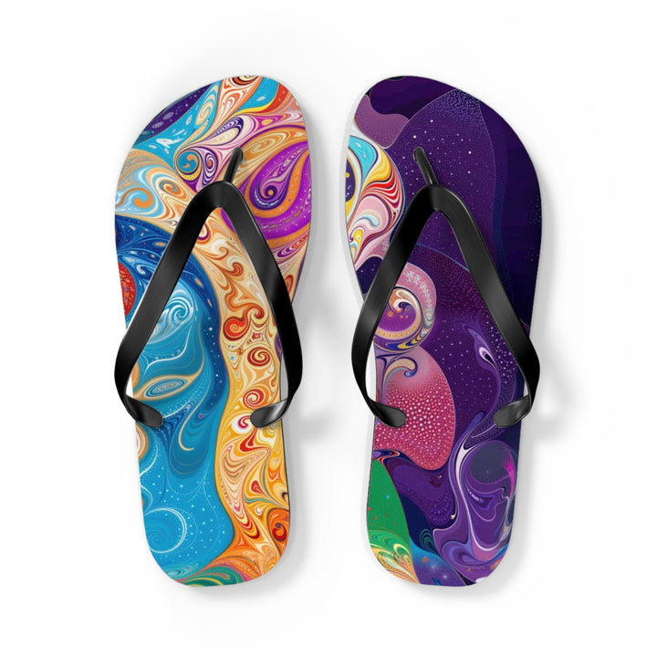 Vibrant Psychedelic Dreams - Flip Flops - Shoes - g(0D·IO) - L - Black sole -