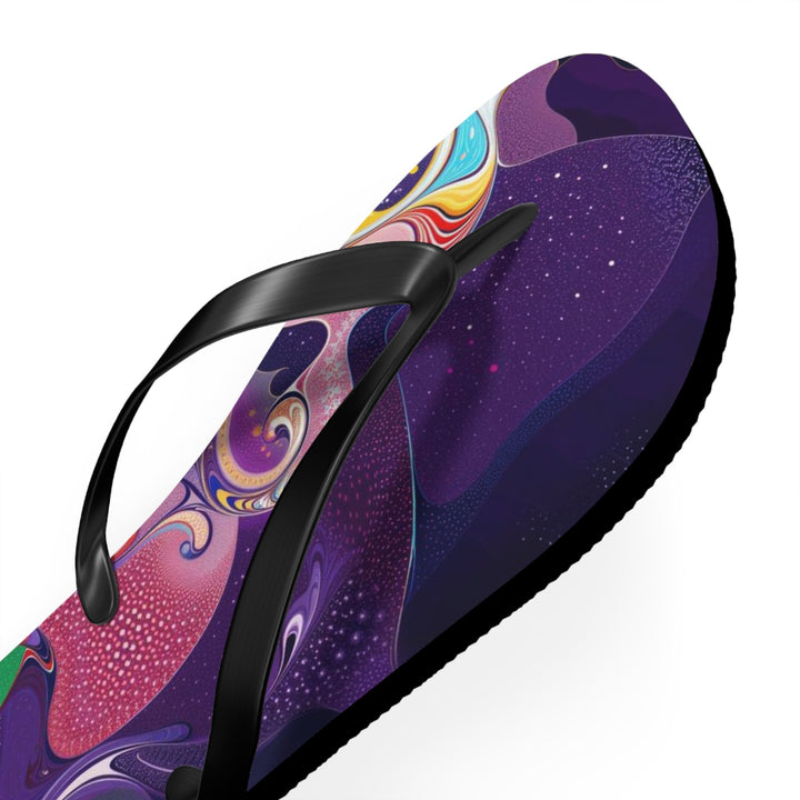 Vibrant Psychedelic Dreams - Flip Flops - Shoes - g(0D·IO) - XL - Black sole -